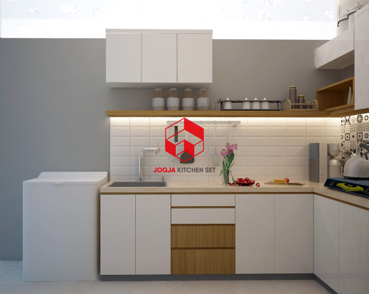 Desain 3D kitchen set untuk klien di Mlati Sleman