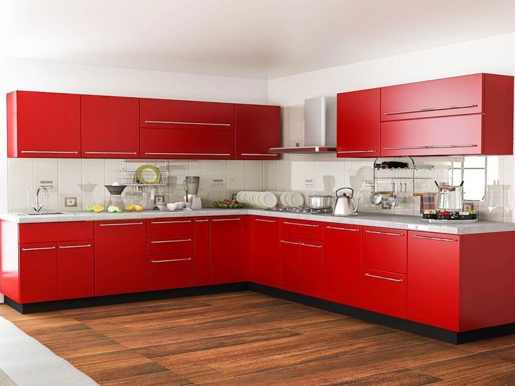 Dapur warna merah. Sumber: pinterest