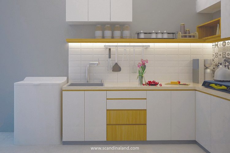 Warna abu-abu dalam desain kitchen set, sumber scandinaland