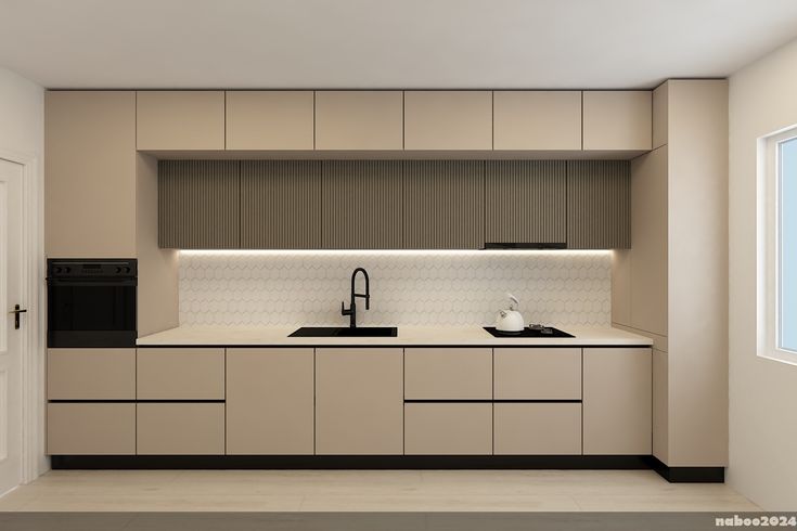 Kitchen set modular dengan warna netral. Sumber: istockphoto.com